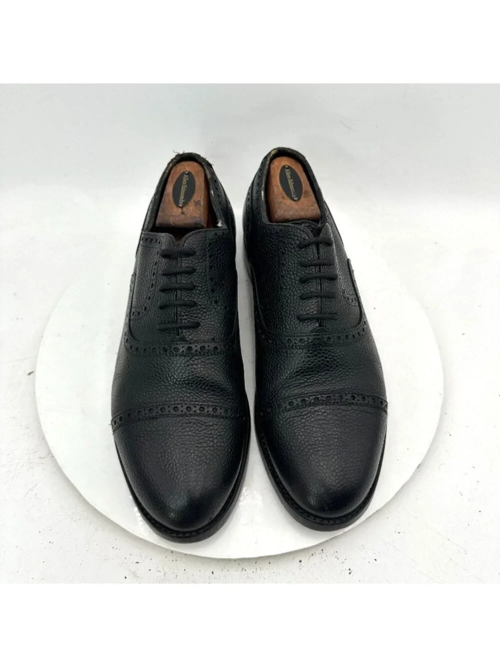 Lendvay Schwarcz Men Size EU 43 US 10 Black Peebled Leather Wingtip Oxford Shoe